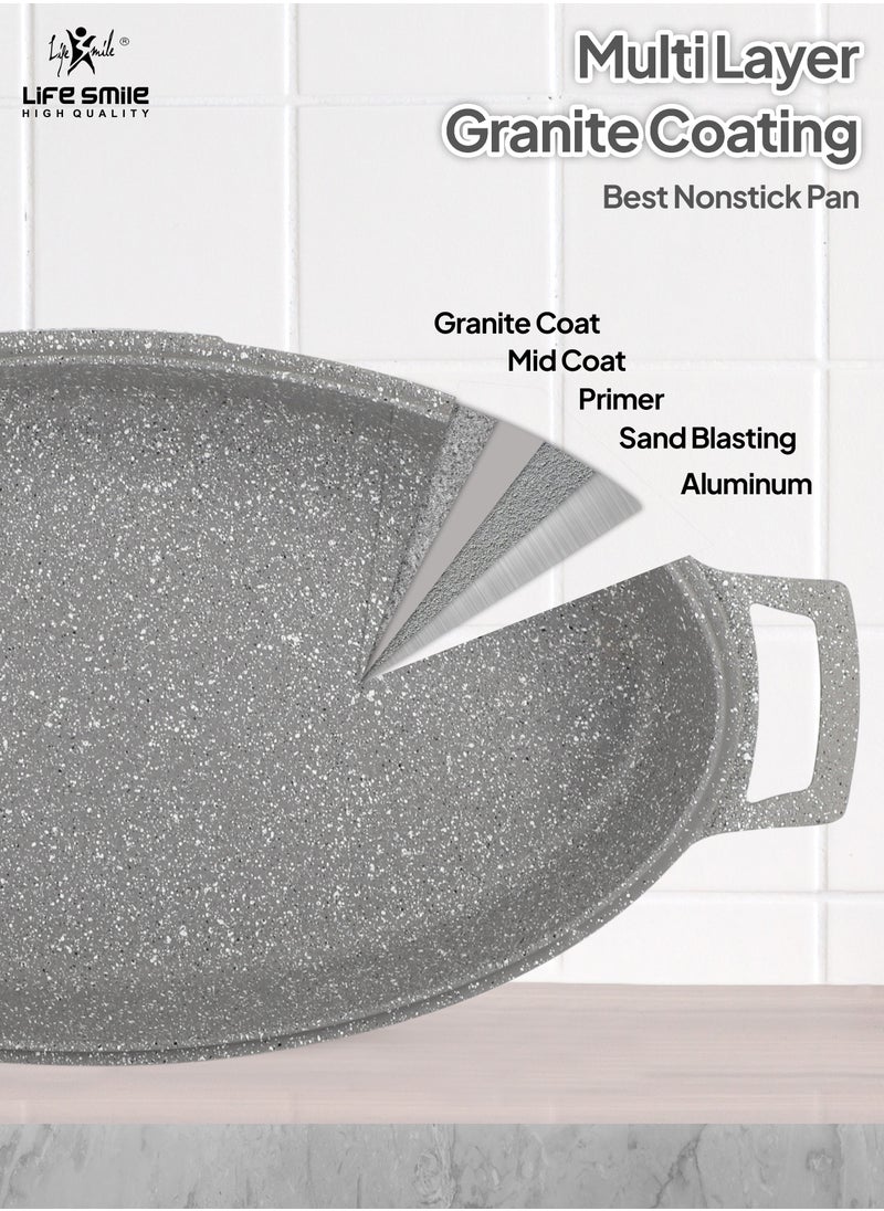 Life Smile Fish Frying Pan With lid, Granite Coating Non Stick Oval Frying pan 100% PFOA FREE, Oven Safe  - Image 4