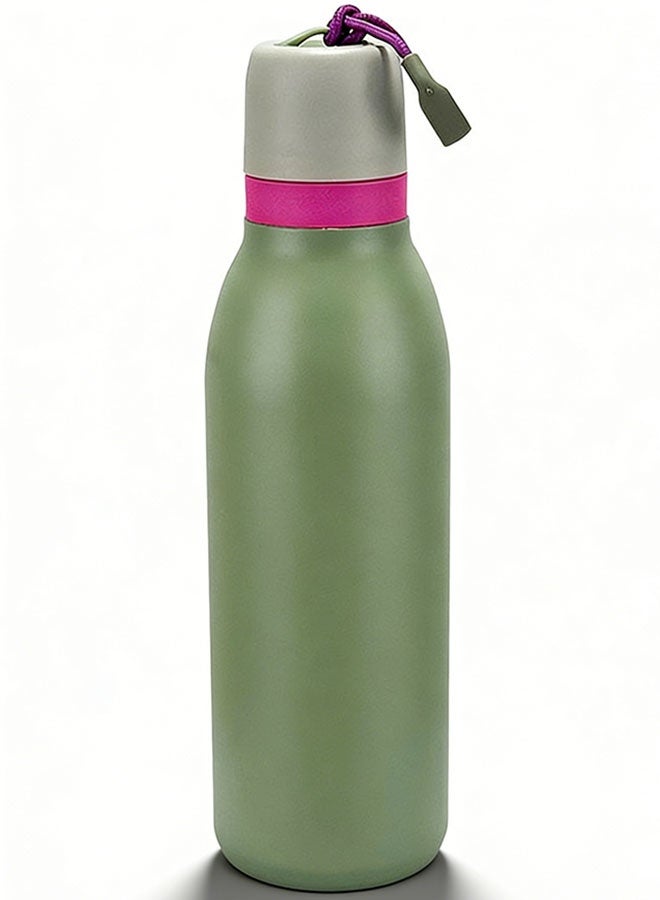 ROEIEIS Insulated Stainless Steel Drinking Bottle with Straw 18oz - BPA Free, Ideal for Sports, Fitness, Travel, Yoga and Outdoors - Image 1
