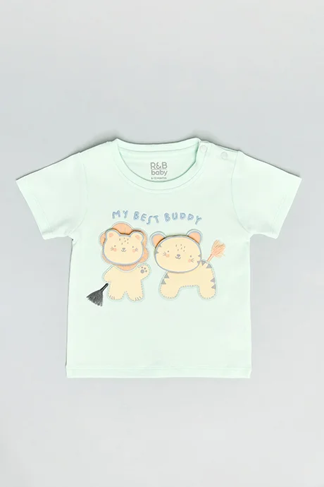أر أند بي Appliqued T-Shirt & Shorts Set