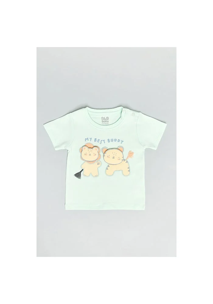 أر أند بي Appliqued T-Shirt & Shorts Set