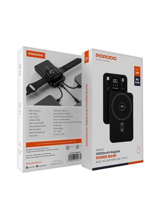 برودو باور بانك بورودو ماجسيف بسعة 10000 مللي أمبير/ساعة مع منفذي لايتنينج وType-C - Image 1