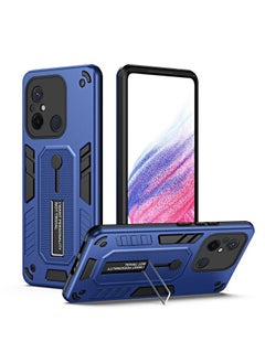 HuHa Case Cover For Xiaomi Redmi 12C / Poco C55 Variety Brave Armor Finger Loop Holder Phone Case Blue 