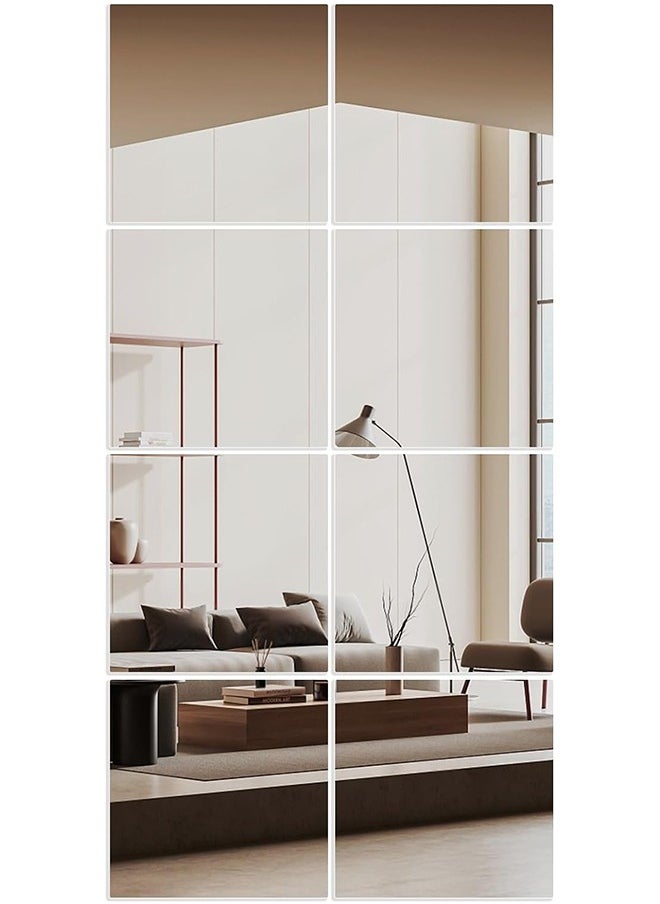 CityRiya-Long Full Length Mirror Frameless Wall Mirror Full Body Mirror Dressing Mirror Make Up Mirror Large Rectangle Bedroom Mirror Wall Mounted Door Glass Mirror for Home Gym Vanity Bedroom Living Room 22cm x 8P  - Image 1