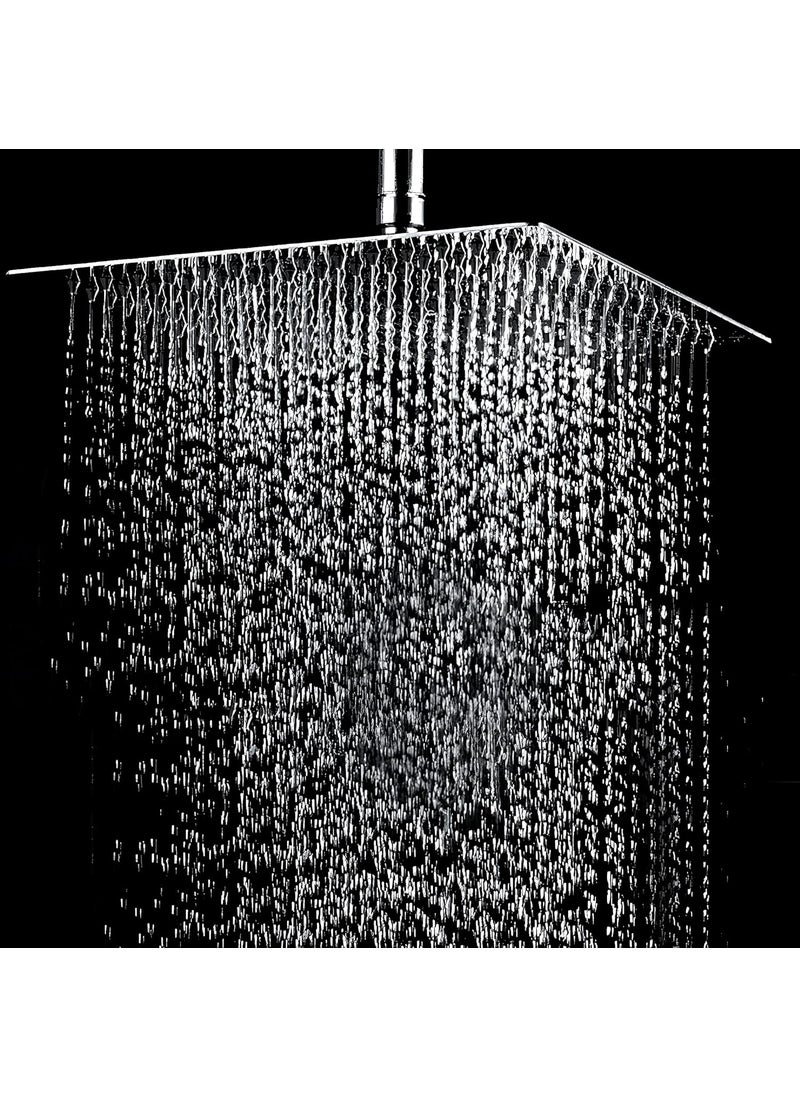 Carnival CARNIVAL Heavy Duty Ultra Slim Square 8x8 Overhead Shower | Stainless Steel 304 Rainfall Shower Head For Bathroom | Adjustable Angles With Premuim Chrome Finish WIthout Arm (8x8)  - Image 5