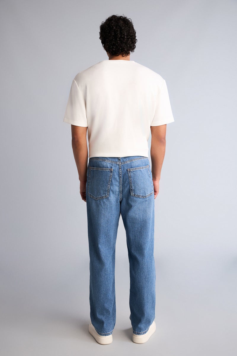 DeFacto Blue Man Baggy Fit Trousers Casual - Image 5