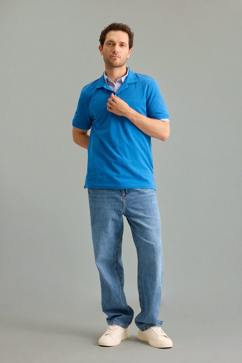DeFacto Blue Man Baggy Fit Trousers Casual - Image 1