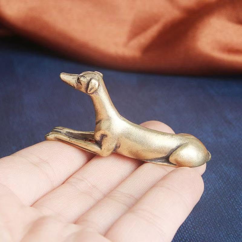 CHOVY Vintage Solid Brass Miniature Delicate Greyhound Desk Ornament for Pet Enthusiasts Exquisite Collectible and Home Dcor AccentGreyhound - Image 1