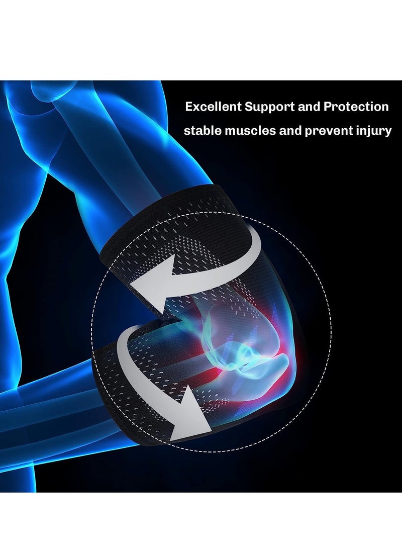 SYOSI 2 in 1 Tennis Elbow Brace for Men Women Compression Sleeve with Integrated Elbow Pads Breathable Tendonitis elbow Support Protector for Sports Golfer's Elbow Arthritis Treatment Reduce Joint Pain (M)  - Image 4