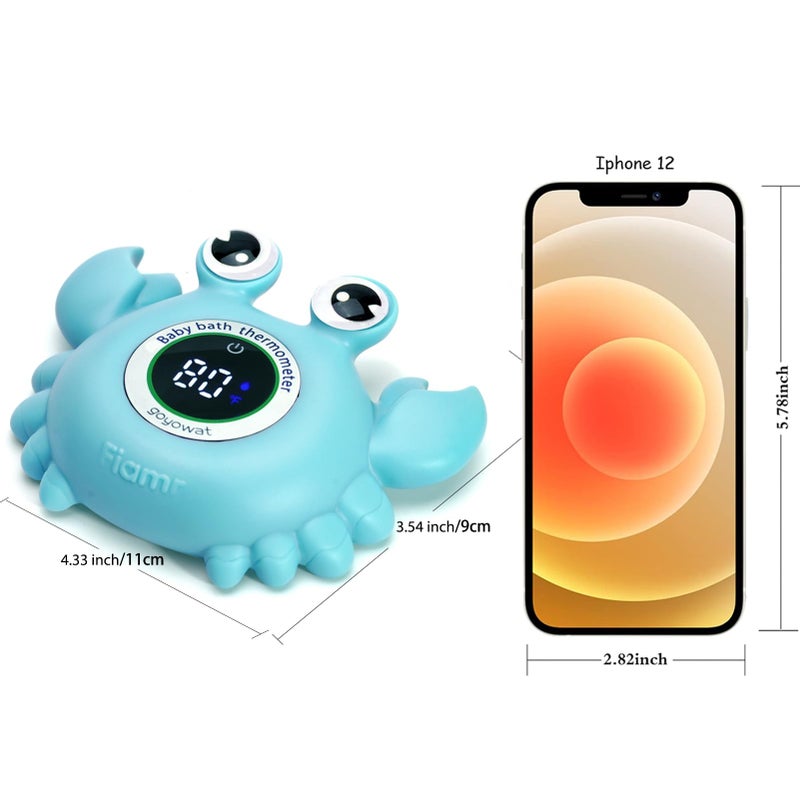 Goyowat Baby Bath Thermometer Crab Toy - Digital Floating Water Thermometer with LED Display & Color Alerts for Infants, Cute Bath Tub Sensor & Safe Bath Time Essential Toy - Image 5