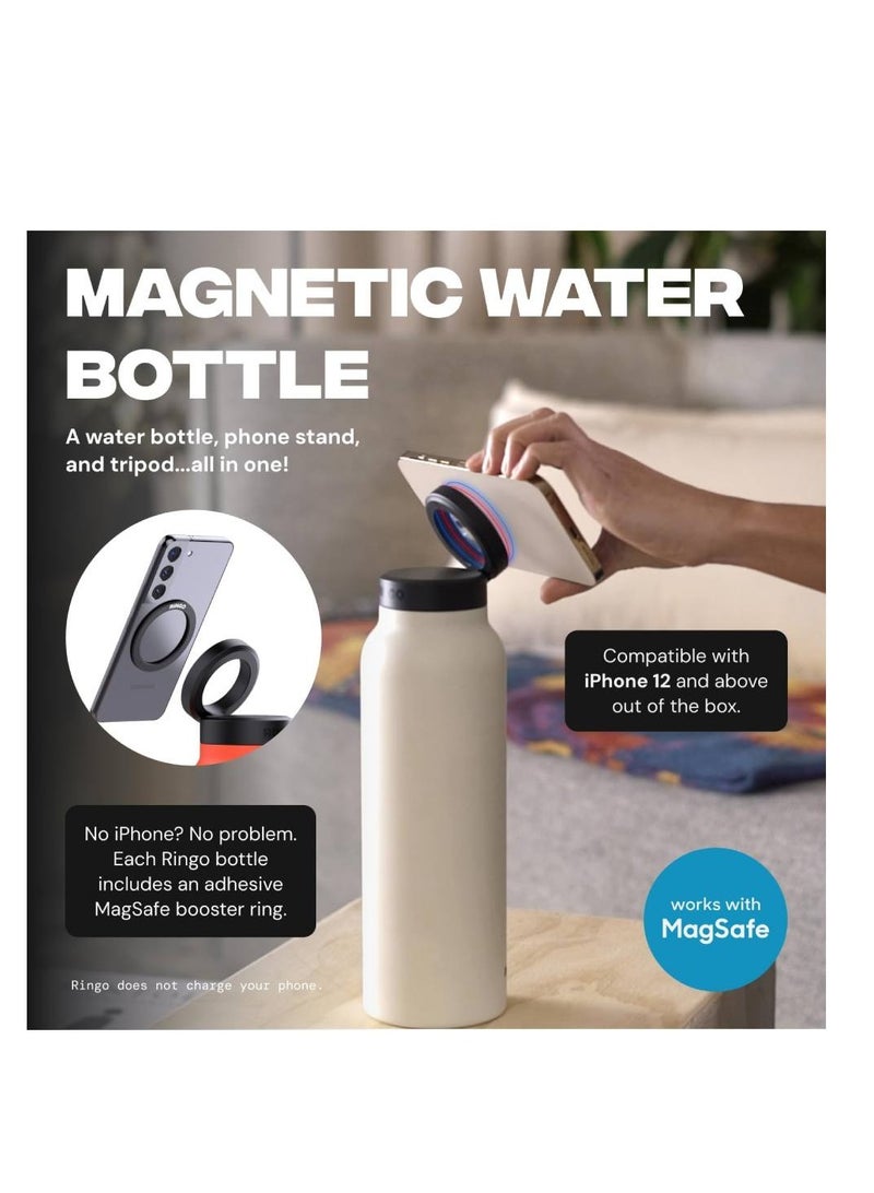 terrion All-in-One Water Bottle, Tripod, & Magnetic Phone Mount: Stainless Steel Insulated Water Bottle with Magnetic Tripod Phone Holder, Hot 12 Hours, Cold 24 Hours, Works with Any Device - Black - Image 3