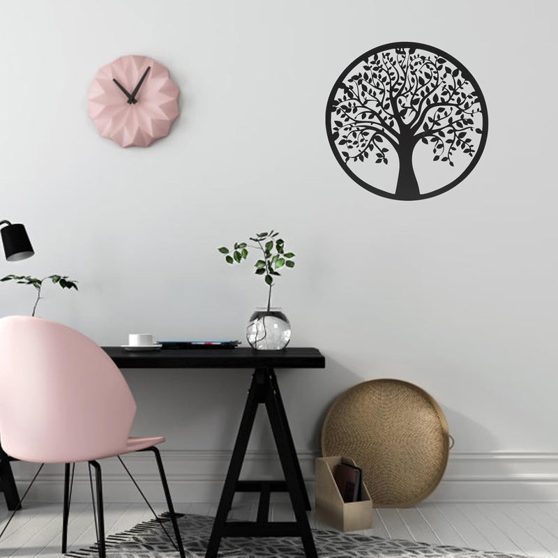 GLOGLOW Metal Tree of Life Wall Art, Black, Decorative Hanging Tree Plaque, 11.81 X 11.81 Inches for Living Room or Bedroom - Image 2