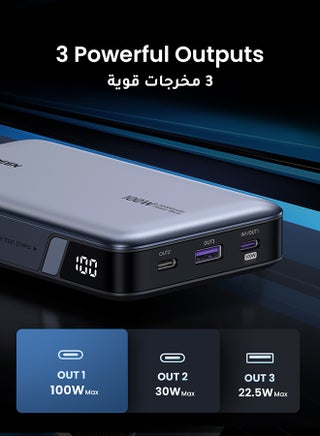 20000 mAh 20000mAh Power Bank, 100W Fast Charging Portable Charger, Laptop Charger Portable with 2 USB-C and 1 USB-A Port, Battery Pack for Samsung S25/S24 Series, MacBook, Dell, iPhone 17-12 Series, iPad, AirPods 20000mAh 100W - view 4