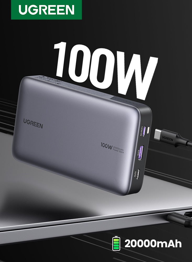 20000 mAh 20000mAh Power Bank, 100W Fast Charging Portable Charger, Laptop Charger Portable with 2 USB-C and 1 USB-A Port, Battery Pack for Samsung S25/S24 Series, MacBook, Dell, iPhone 17-12 Series, iPad, AirPods 20000mAh 100W