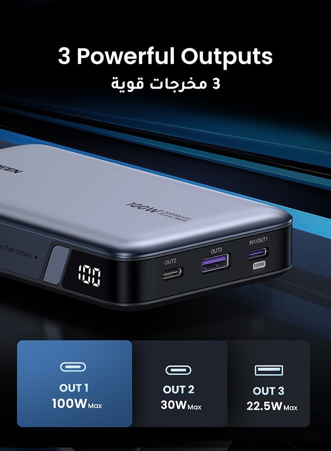 Ugreen 20000 mAh 20000mAh Power Bank, 100W Fast Charging Portable Charger, Laptop Charger Portable with 2 USB-C and 1 USB-A Port, Battery Pack for Samsung S25/S24 Series, MacBook, Dell, iPhone 17-12 Series, iPad, AirPods 20000mAh 100W - Image 5