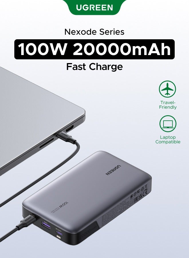 Ugreen 20000 mAh 20000mAh Fast Charging Power Bank, Laptop Charger Portable with 2 USB-C and 1 USB-A Port, Battery Pack for Samsung S26/S25 Series, MacBook, Dell, iPhone 17-12 Series, iPad, AirPods 20000mAh 100W - Image 1