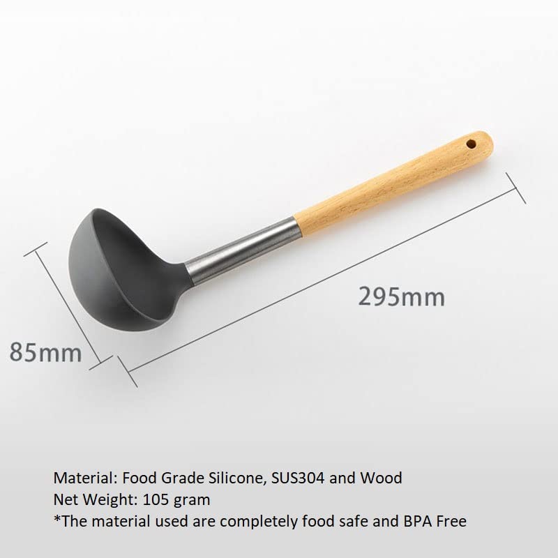 UPC Premium Silicone Cookware Spatula Palta/Turner, Kitchen Essential, Non-Stick, Food Safe, high Temperature Resistant for Daily use (Set of 3 (Kalchi, Turner & Spoon)) - Image 2