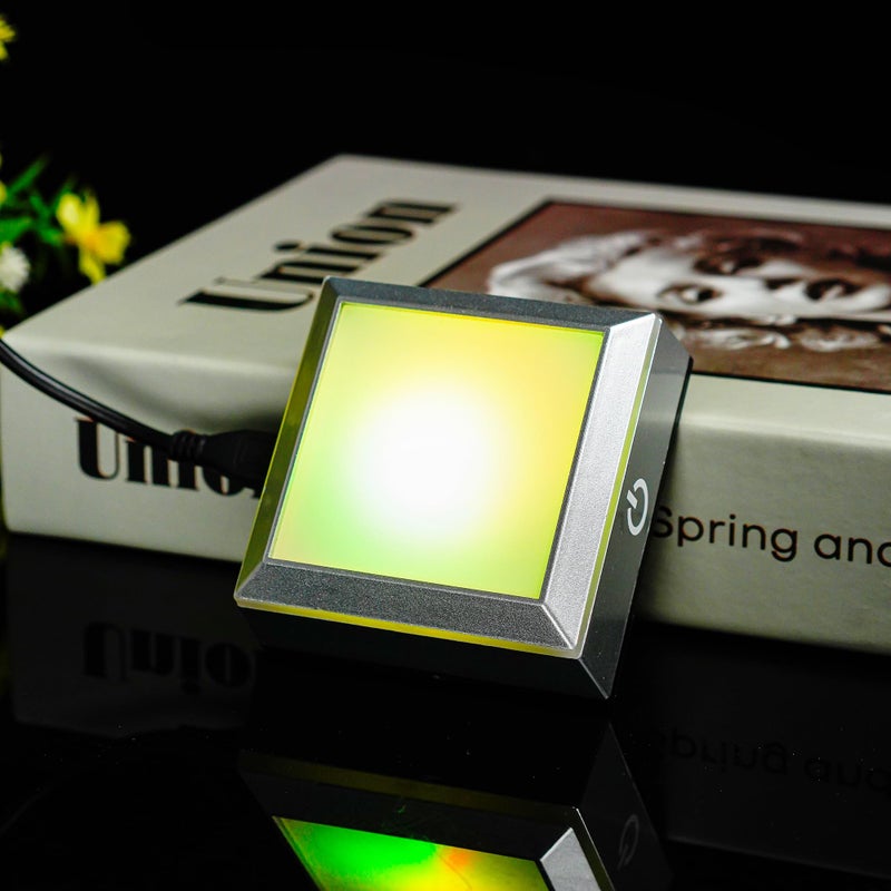 ZEERSHEE 2.6*1.2inch Multicolor LED Light Base for Acrylic 3D Glass Resin Art Lighted Square Display Stand(Flat) - Image 5