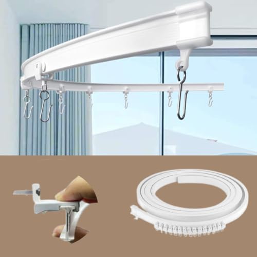 DEEGAA MART Flexible Wall Curtain Track Rail, 6.5 Meter Length, Hospital Curtain Rail, Curved Ceiling Mounted Track for Curtains, Room Divider Curtain Track (White) - Image 1
