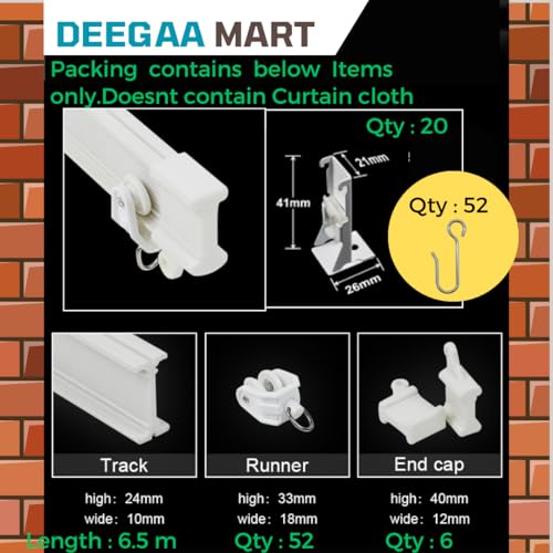 DEEGAA MART Flexible Wall Curtain Track Rail, 6.5 Meter Length, Hospital Curtain Rail, Curved Ceiling Mounted Track for Curtains, Room Divider Curtain Track (White) - Image 2