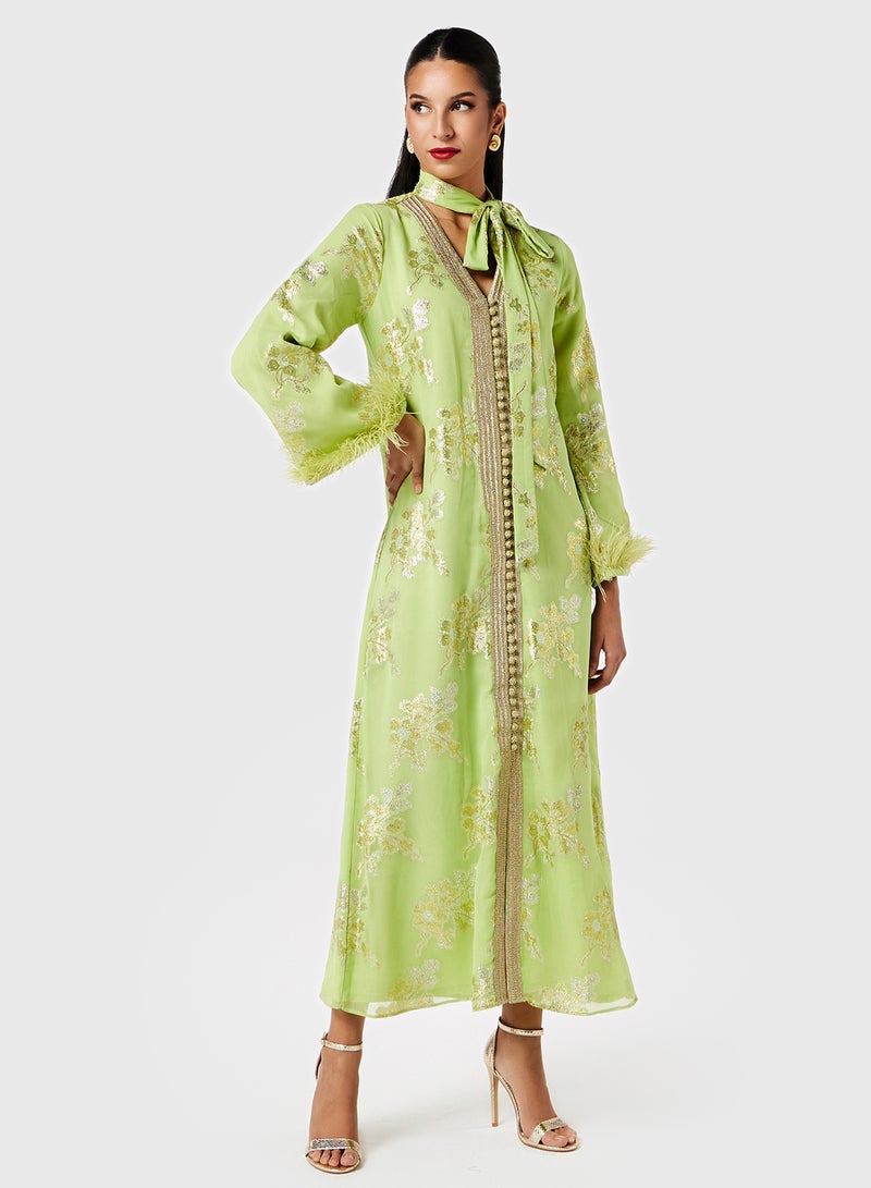 ثريدز باي اجوني فستان قفطان بطبعة زهور - Image 1