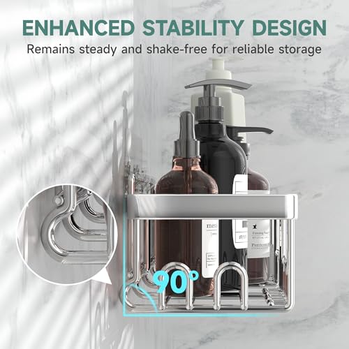 Veken Shower Caddy 6Pack Family Choice Award Winner Large Wall Mounted Shower Rack Bathroom Shelves Over Toilet Organizer Storage Accessories with Soap DishToothbrush Holder - Image 3