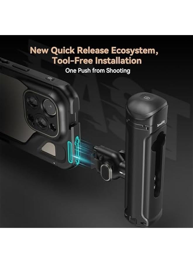 SmallRig Dual Handheld Phone Cage Kit for iPhone 15 Pro, Aluminum Alloy Mobile Video Rig Cage Kit with Wireless Quick Release Dual Handles for Video Recording/YouTube/Live Streaming/Vlog - 4397 - Image 3