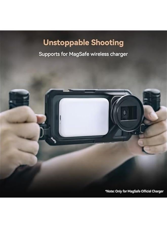 SmallRig Dual Handheld Phone Cage Kit for iPhone 15 Pro, Aluminum Alloy Mobile Video Rig Cage Kit with Wireless Quick Release Dual Handles for Video Recording/YouTube/Live Streaming/Vlog - 4397 - Image 5