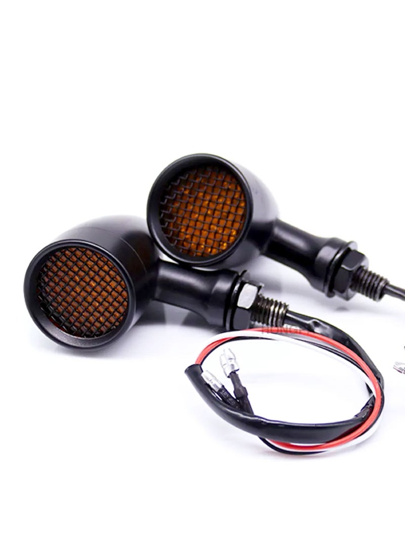 Generic Pair of Aluminum Alloy Motorcycle LED Turn Signal Lights, Black Frame  - Image 3
