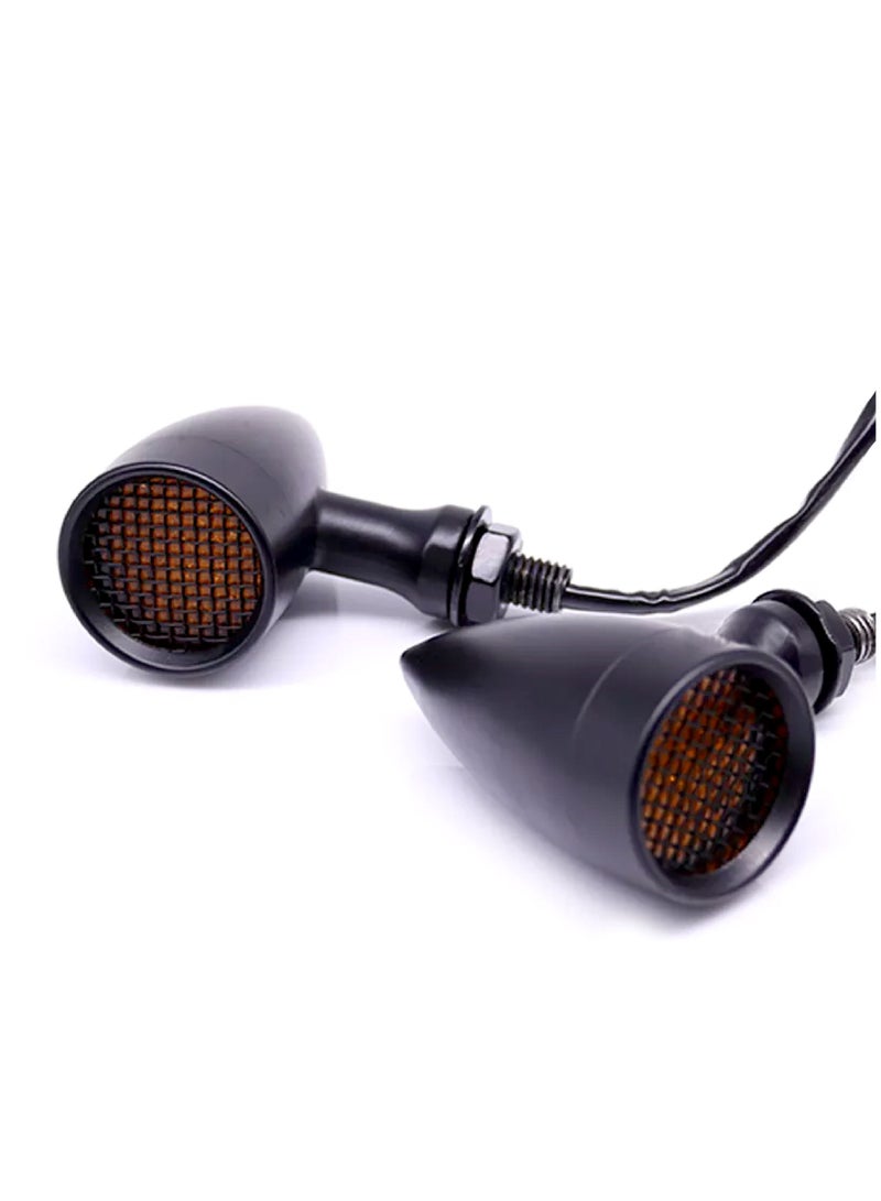 Generic Pair of Aluminum Alloy Motorcycle LED Turn Signal Lights, Black Frame  - Image 5