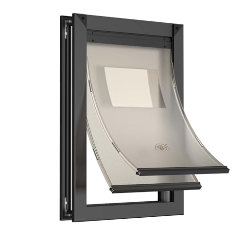 MAVRICPOWER Weatherproof Large Dog Door for Door, with Two Sliding Lock Panels, Aluminum Doggie Door for Exterior Door, Doggy Door for Large Dogs up to 80lbs - Image 1
