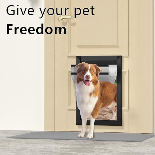MAVRICPOWER Weatherproof Large Dog Door for Door, with Two Sliding Lock Panels, Aluminum Doggie Door for Exterior Door, Doggy Door for Large Dogs up to 80lbs - Image 2