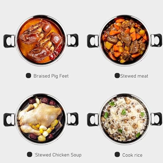 BusoTh Stainless Steel Pressure Cooker Efficient And Fast Cooking Pots And Pans Explosion Proof Double Bottom Pressure Cooker Cookware Canner For Induction Cookers Open Flames 22L - Image 5