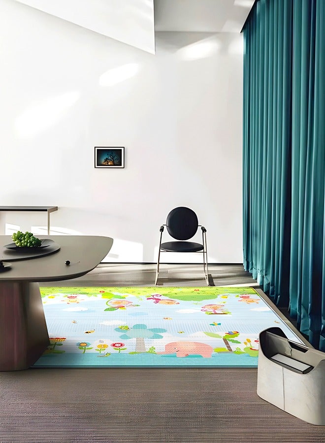 GROIC Baby Play Mat for Floor Play 200 * 180 CM Floor Mat Reversible, Foldable, Portable Extra Large Thick Foam Waterproof Crawling Mat for Toddlers Cartoon Pattern & Flying Chess Double-Side - Image 4