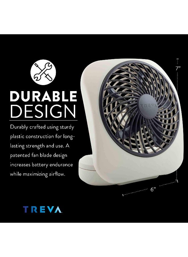 O2COOL Treva 5 Inch Battery Powered Fan Portable Desk Fan 2 Cooling Speeds with Compact Folding & Tilt Design Cubicle Accessories Small Portable (Grey) - Image 4