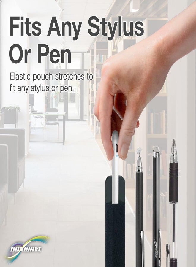 BoxWave Stylus Pouch Compatible with Apple iPhone 11 - Stylus PortaPouch, Pen Stylii Holder Carrier Portable Self-Adhesive - Jet Black - Image 4