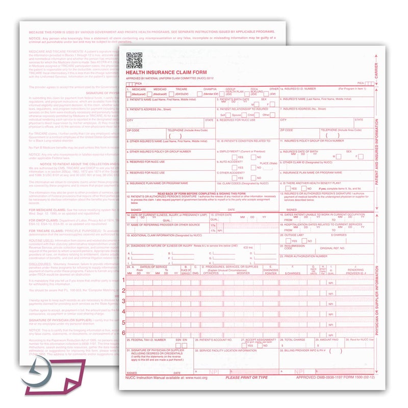 NextDayLabels - CMS 1500 / HCFA 1500 Insurance Claim Forms - Laser/Ink-Jet Compatible (New Version 02/12) Letter Size 8-12" x 11", 500 Sheets Per Pack - Image 4