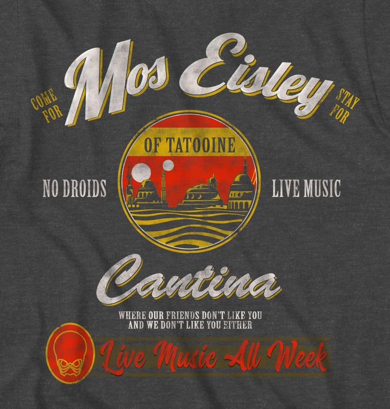 STAR WARS Mos Eisley Cantina Tatooine Men's Adult Graphic Tee T-Shirt (Charcoal Heather, XX-Large) - Image 2