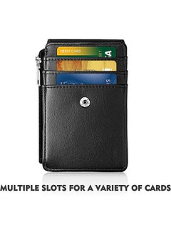 Badge Holder with Zipper, PU Leather ID Badge Card Holder Wallet with 5 Card Slots, 1 Side RFID Blocking Pocket and 20 inch Neck Lanyard Strap for Offices ID, School ID, Driver Licence (Black) - pzsku/Z4CA0FFBB1D927EB7178DZ/45/_/1722413281/8998f94c-ba58-4f5e-ad2d-98a70f307f44