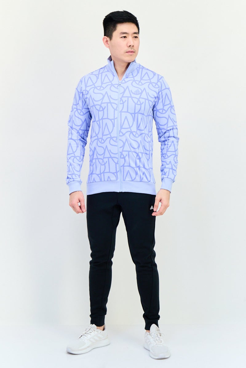 Adidas Men Sportswear Fit Long Sleeve Outdoor Sweatshirt, Blue - Image 2