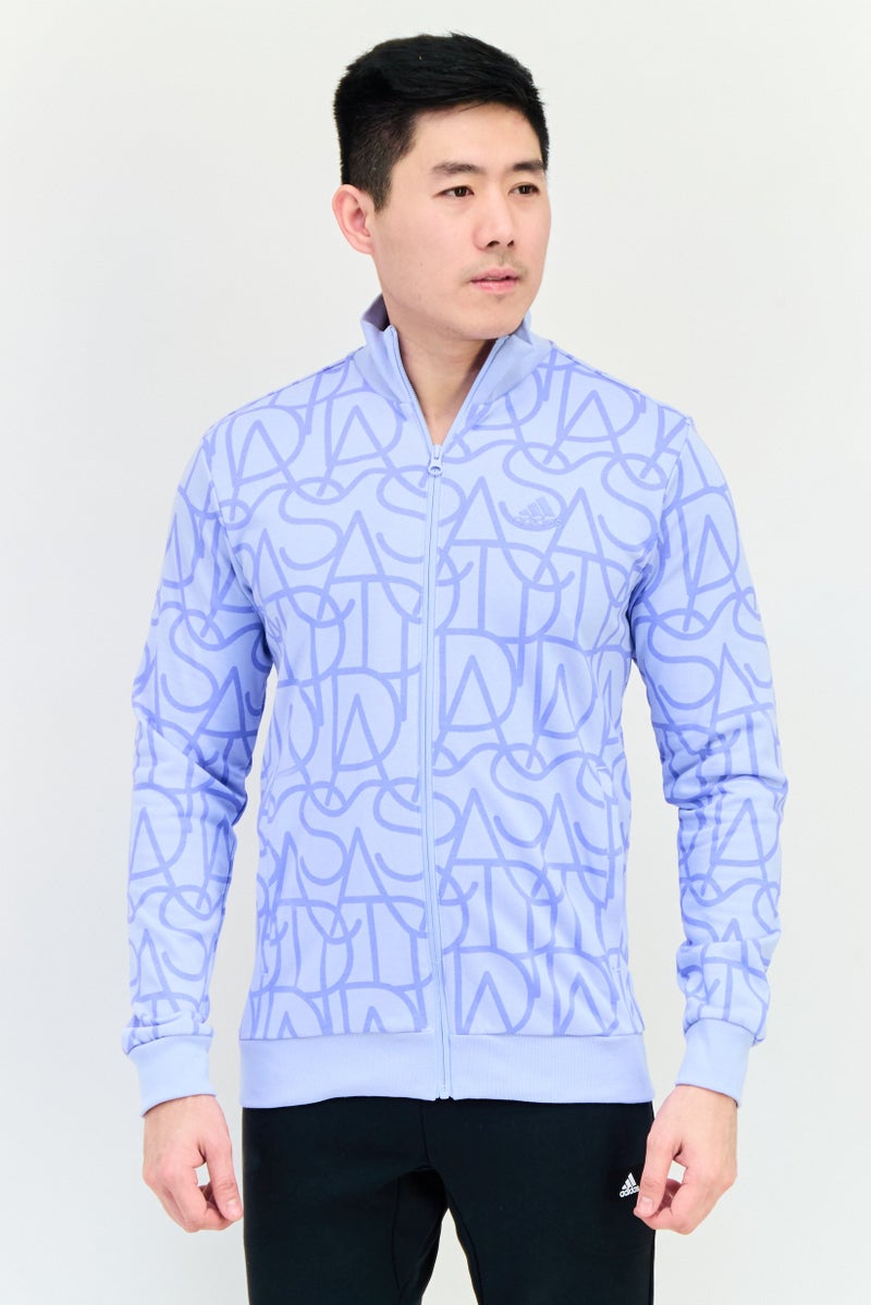 Adidas Men Sportswear Fit Long Sleeve Outdoor Sweatshirt, Blue - Image 1