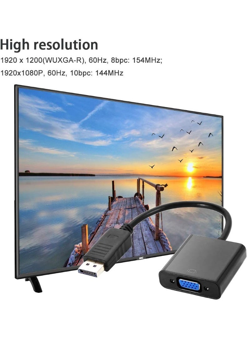 Chabeia 2 Pack Display Port to VGA Adapter, Gold-Plated DisplayPort DP to VGA Converter (Male to Female) for Computer, Desktop, Laptop, PC, Monitor, Projector, HDTV - Image 3