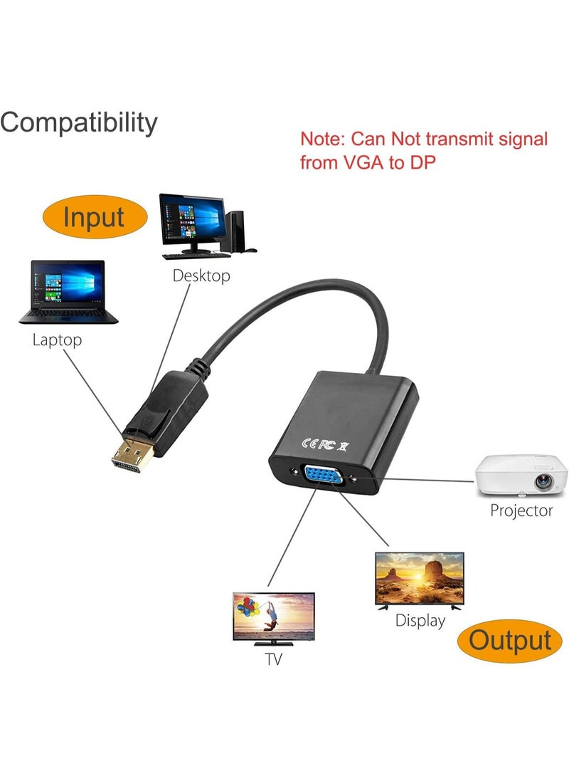 Chabeia 2 Pack Display Port to VGA Adapter, Gold-Plated DisplayPort DP to VGA Converter (Male to Female) for Computer, Desktop, Laptop, PC, Monitor, Projector, HDTV - Image 4