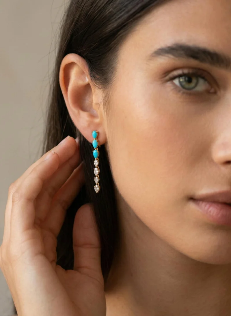 Earrings w/stones blue