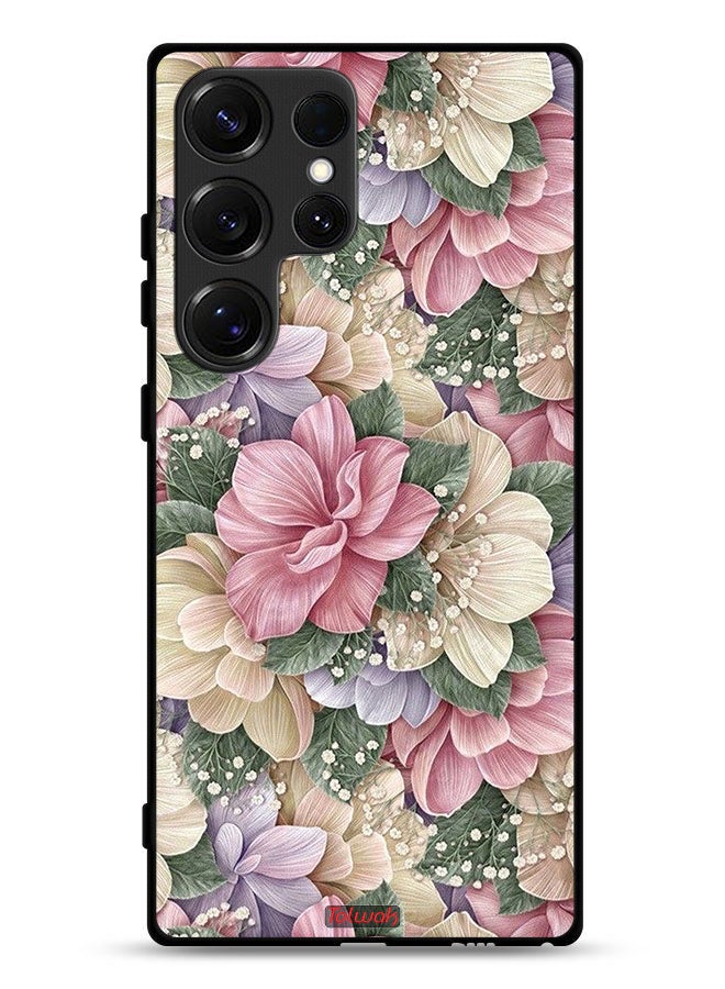 Tolwak غطاء حماية لسامسونج جالاكسي S25 ألترا بتصميم زهور HD - Image 1