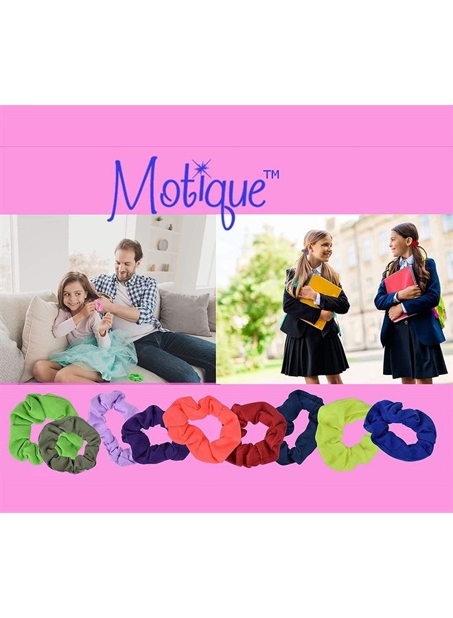 Motique Accessories 12 Pack Small Scrunchies Cotton Hair Scrunchy (Red) - Image 4