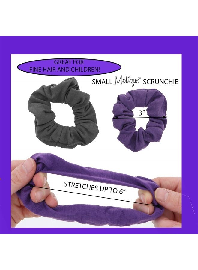 Motique Accessories 12 Pack Small Scrunchies Cotton Hair Scrunchy (Red) - Image 3