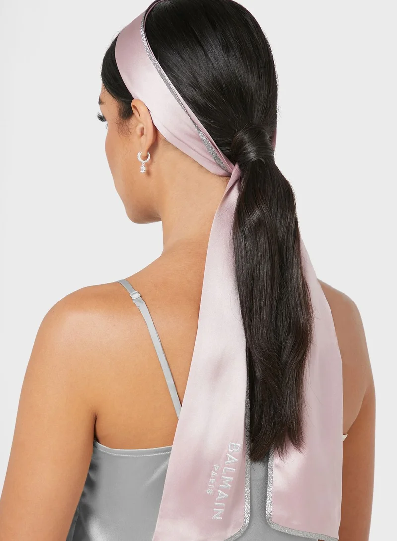 Balmain Paris Hair Couture Limited Edition Silk Pastel Pink Hair Scarf