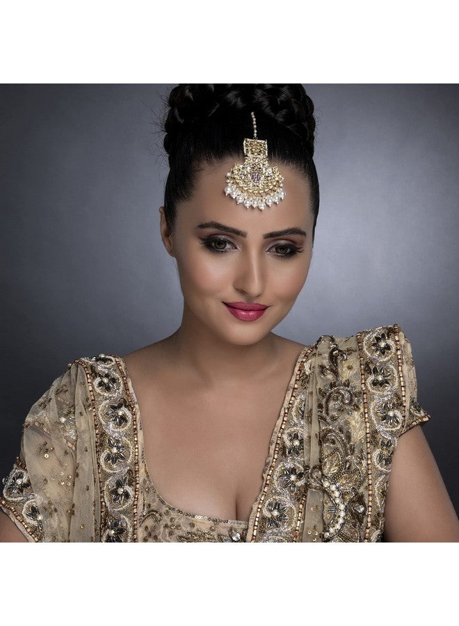 Sukkhi Lavish Pearl Gold Plated Kundan Maangtikka for Women (SKR85498), One Size - Image 2