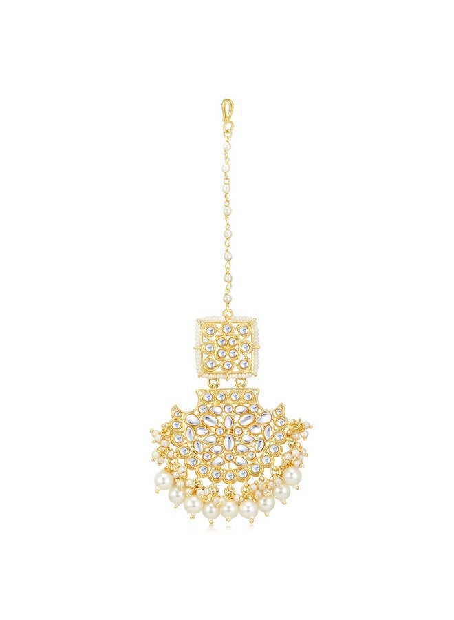 Sukkhi Lavish Pearl Gold Plated Kundan Maangtikka for Women (SKR85498), One Size - Image 1