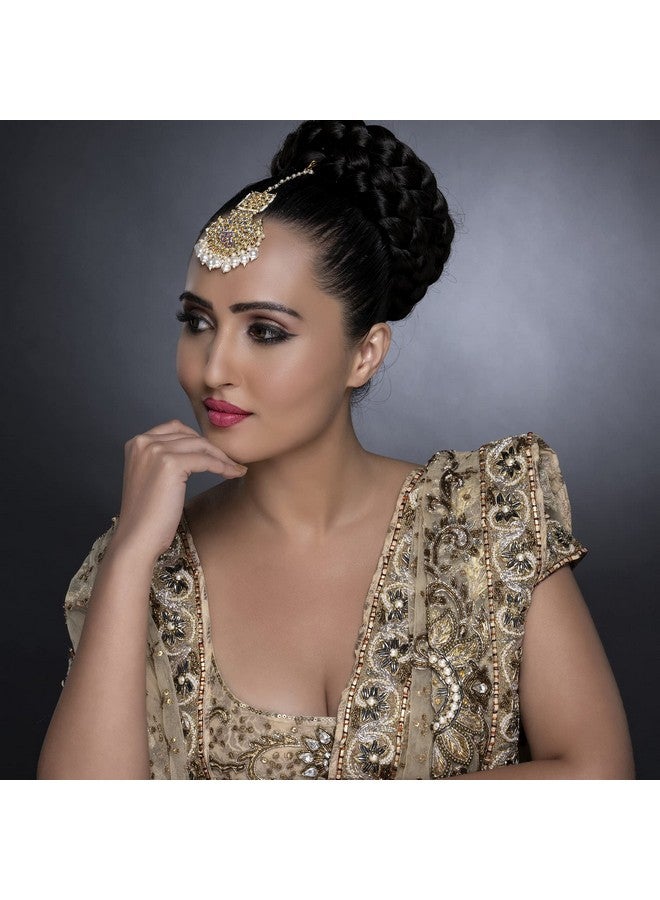 Sukkhi Lavish Pearl Gold Plated Kundan Maangtikka for Women (SKR85498), One Size - Image 5
